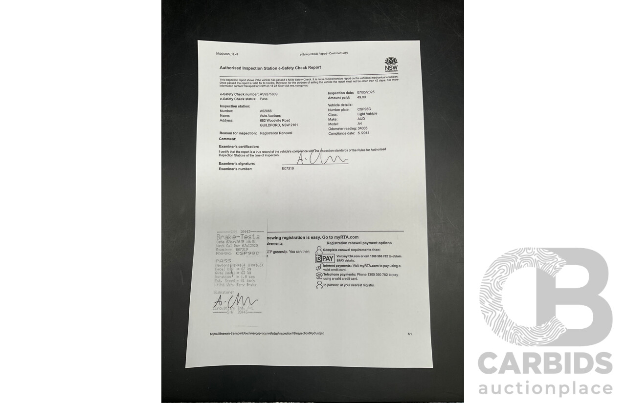 5/2014 Audi A4 2.0 TFSI Avant Quattro (AWD) B8 (8K) MY14 4d Wagon Monsoon Grey Metallic Turbo 2.0L