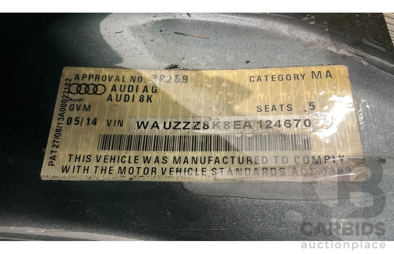5/2014 Audi A4 2.0 TFSI Avant Quattro (AWD) B8 (8K) MY14 4d Wagon Monsoon Grey Metallic Turbo 2.0L