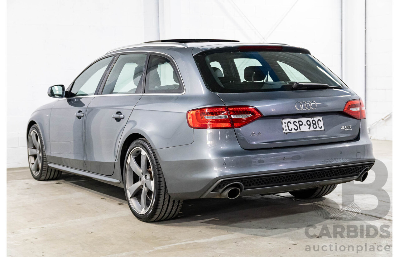 5/2014 Audi A4 2.0 TFSI Avant Quattro (AWD) B8 (8K) MY14 4d Wagon Monsoon Grey Metallic Turbo 2.0L