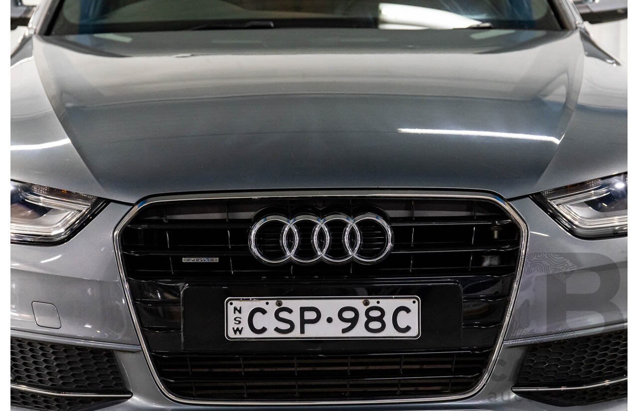 5/2014 Audi A4 2.0 TFSI Avant Quattro (AWD) B8 (8K) MY14 4d Wagon Monsoon Grey Metallic Turbo 2.0L