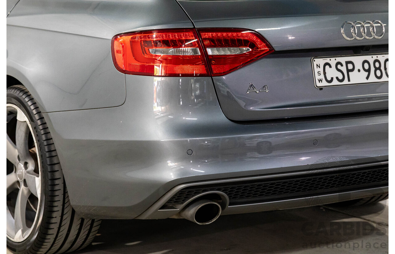 5/2014 Audi A4 2.0 TFSI Avant Quattro (AWD) B8 (8K) MY14 4d Wagon Monsoon Grey Metallic Turbo 2.0L