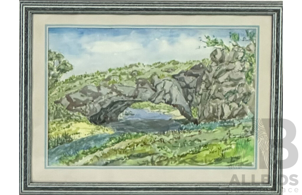 Ken Meares, (20th C. Australian), Trio of Verdant Landscapes, Watercolours, 32 X 42 Cm (largest Frame)