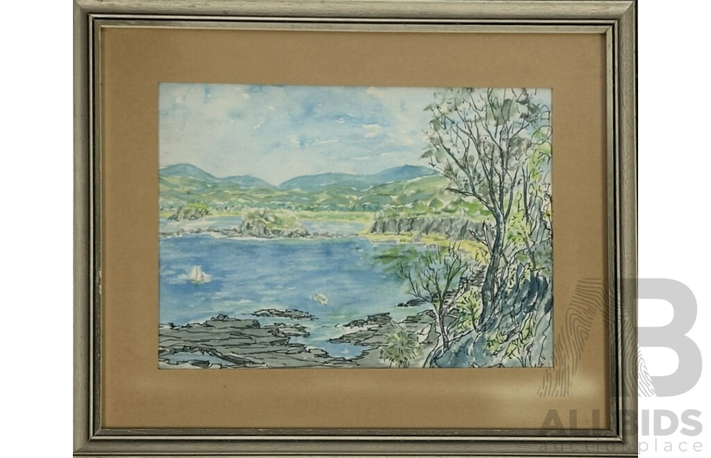 Ken Meares, (20th C., Australian), Black Boys (Jerusalem Creek), Bundaberg, (Qld) & Sunpatch (NSW), Collection of Three Pencil,  Ink & Watercolours, 40 x 49 cm (largest frame) (3)