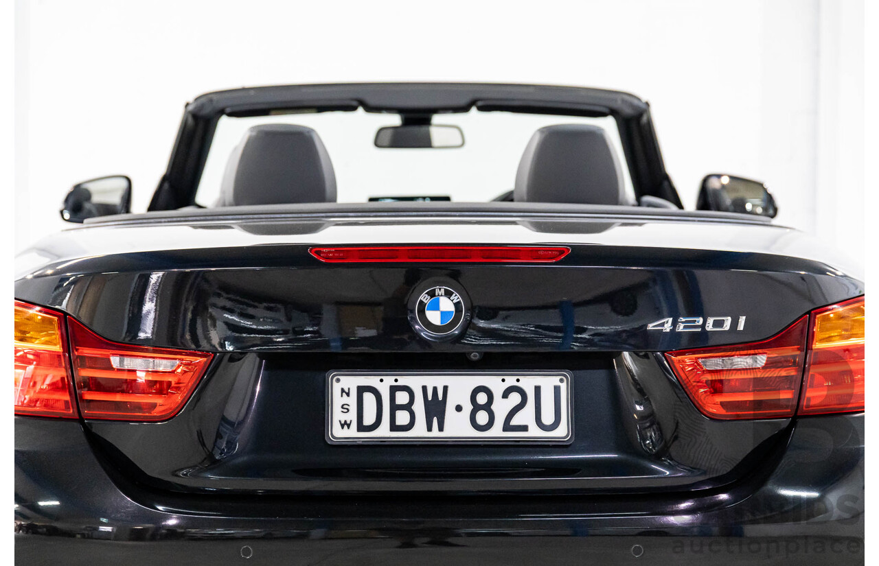 10/2015 BMW 420i Sport Line M Sport F33 MY15 2d Convertible Black Sapphire Metallic Turbo 2.0L