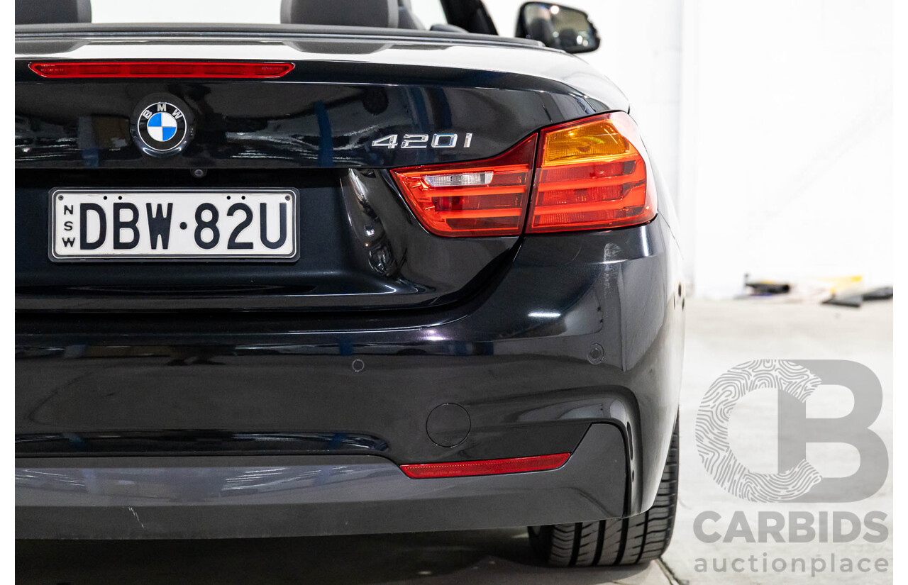10/2015 BMW 420i Sport Line M Sport F33 MY15 2d Convertible Black Sapphire Metallic Turbo 2.0L