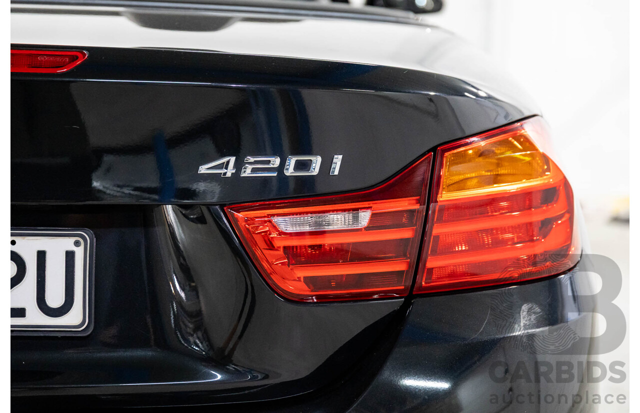 10/2015 BMW 420i Sport Line M Sport F33 MY15 2d Convertible Black Sapphire Metallic Turbo 2.0L