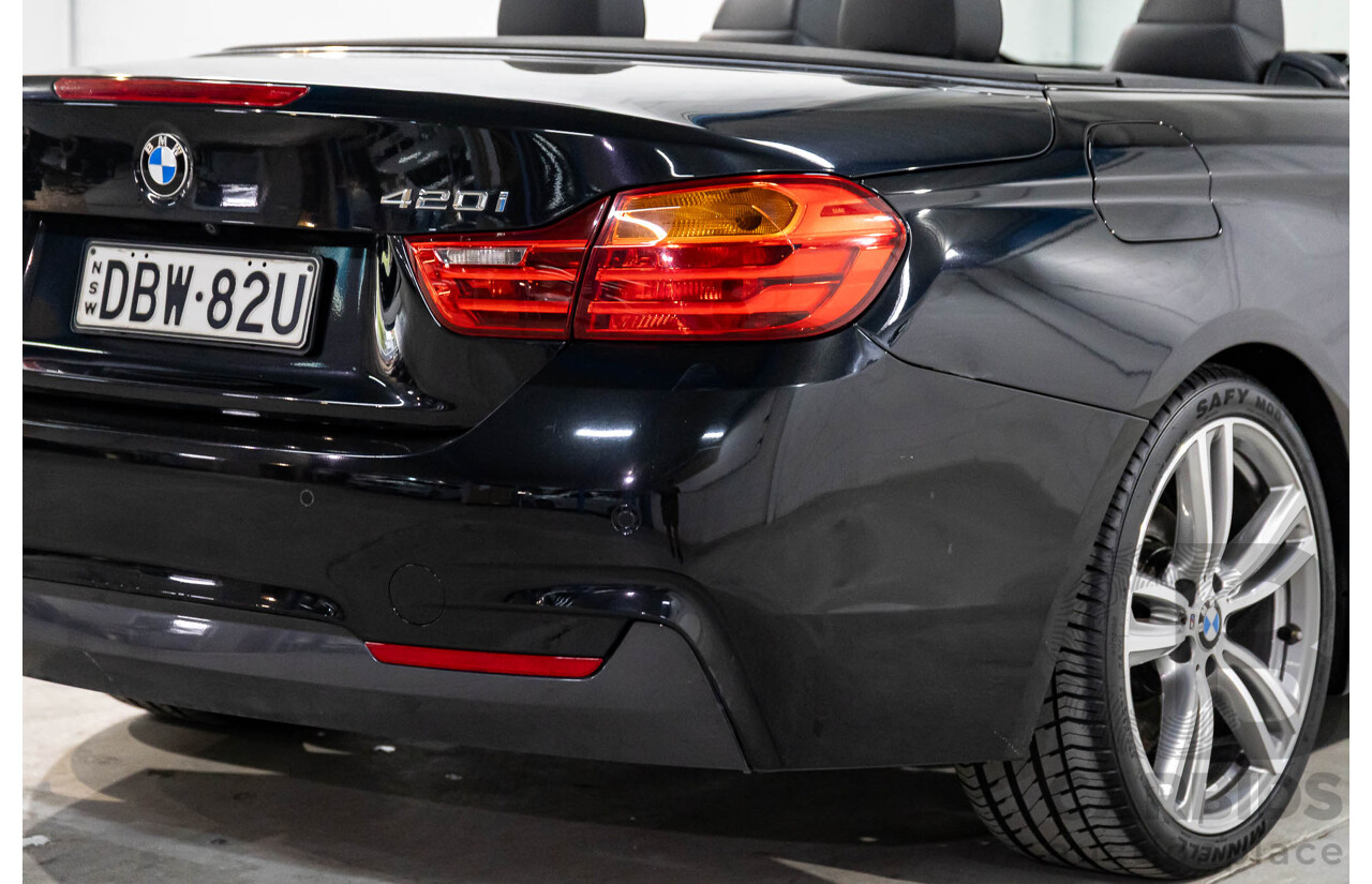 10/2015 BMW 420i Sport Line M Sport F33 MY15 2d Convertible Black Sapphire Metallic Turbo 2.0L