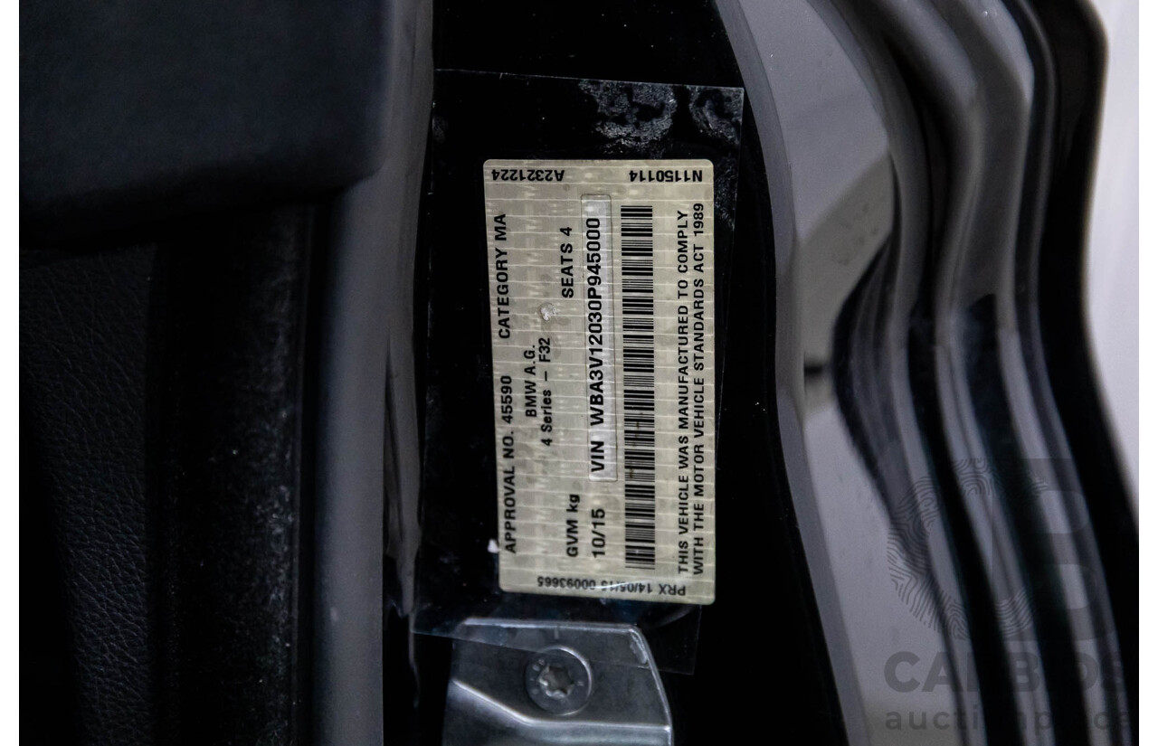 10/2015 BMW 420i Sport Line M Sport F33 MY15 2d Convertible Black Sapphire Metallic Turbo 2.0L
