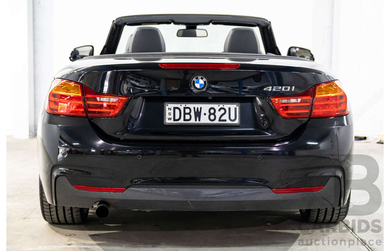 10/2015 BMW 420i Sport Line M Sport F33 MY15 2d Convertible Black Sapphire Metallic Turbo 2.0L
