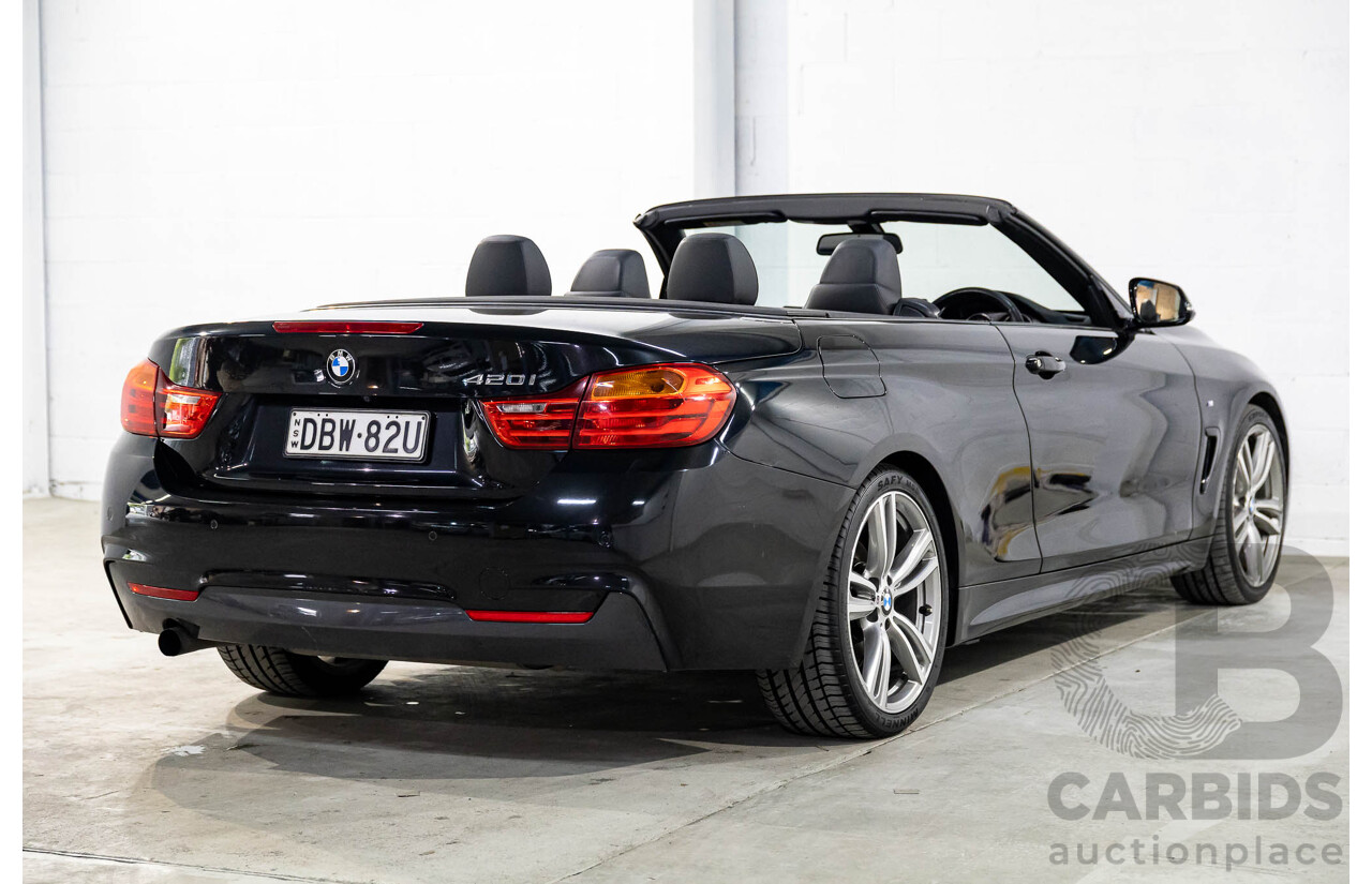 10/2015 BMW 420i Sport Line M Sport F33 MY15 2d Convertible Black Sapphire Metallic Turbo 2.0L