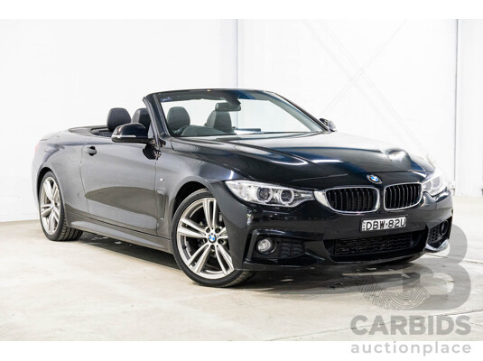 10/2015 BMW 420i Sport Line M Sport F33 MY15 2d Convertible Black Sapphire Metallic Turbo 2.0L