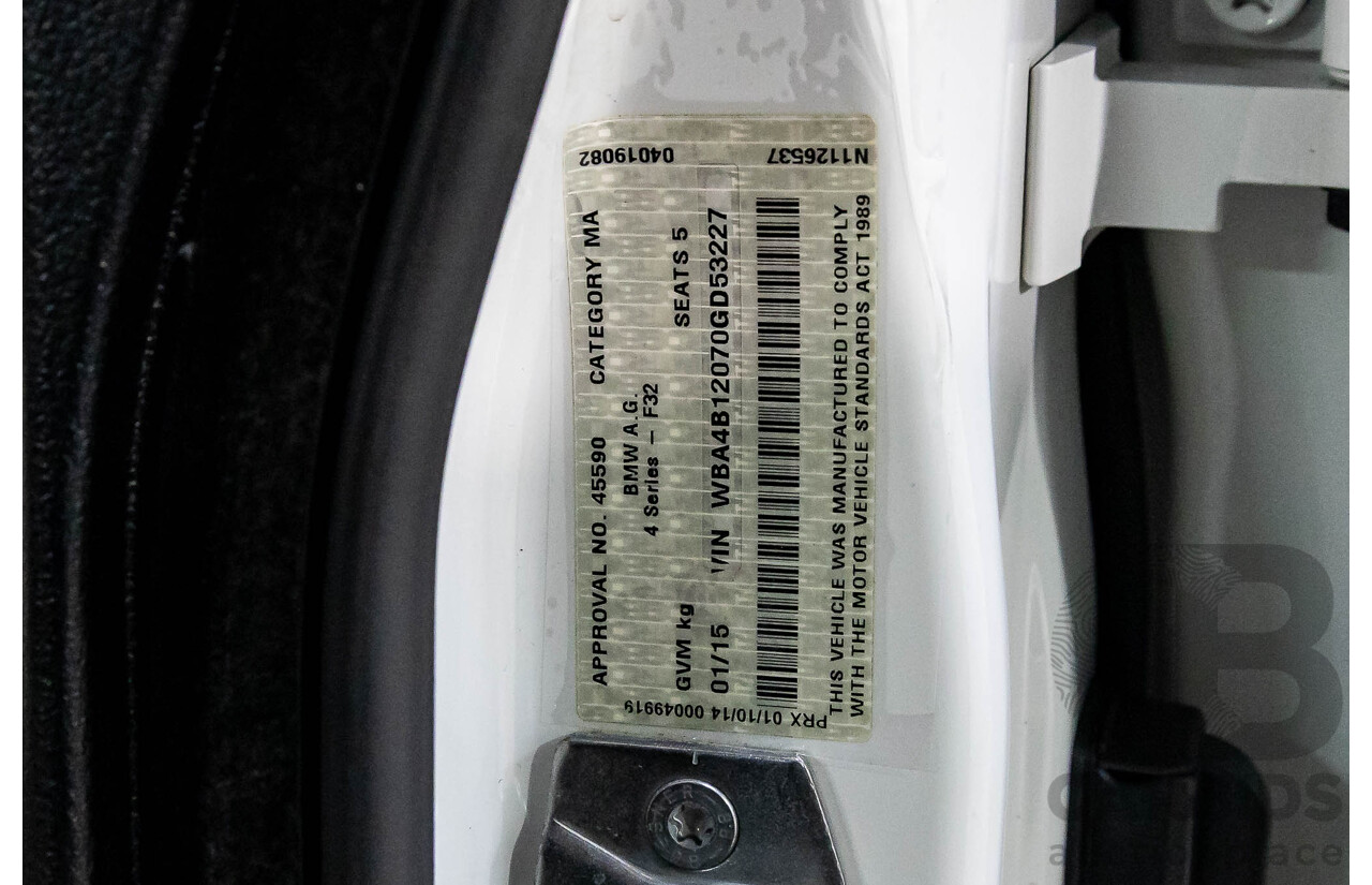 1/2015 BMW 435i Gran Coupe M Sport F36 MY15 5d Coupe Alpine White Turbo 3.0L
