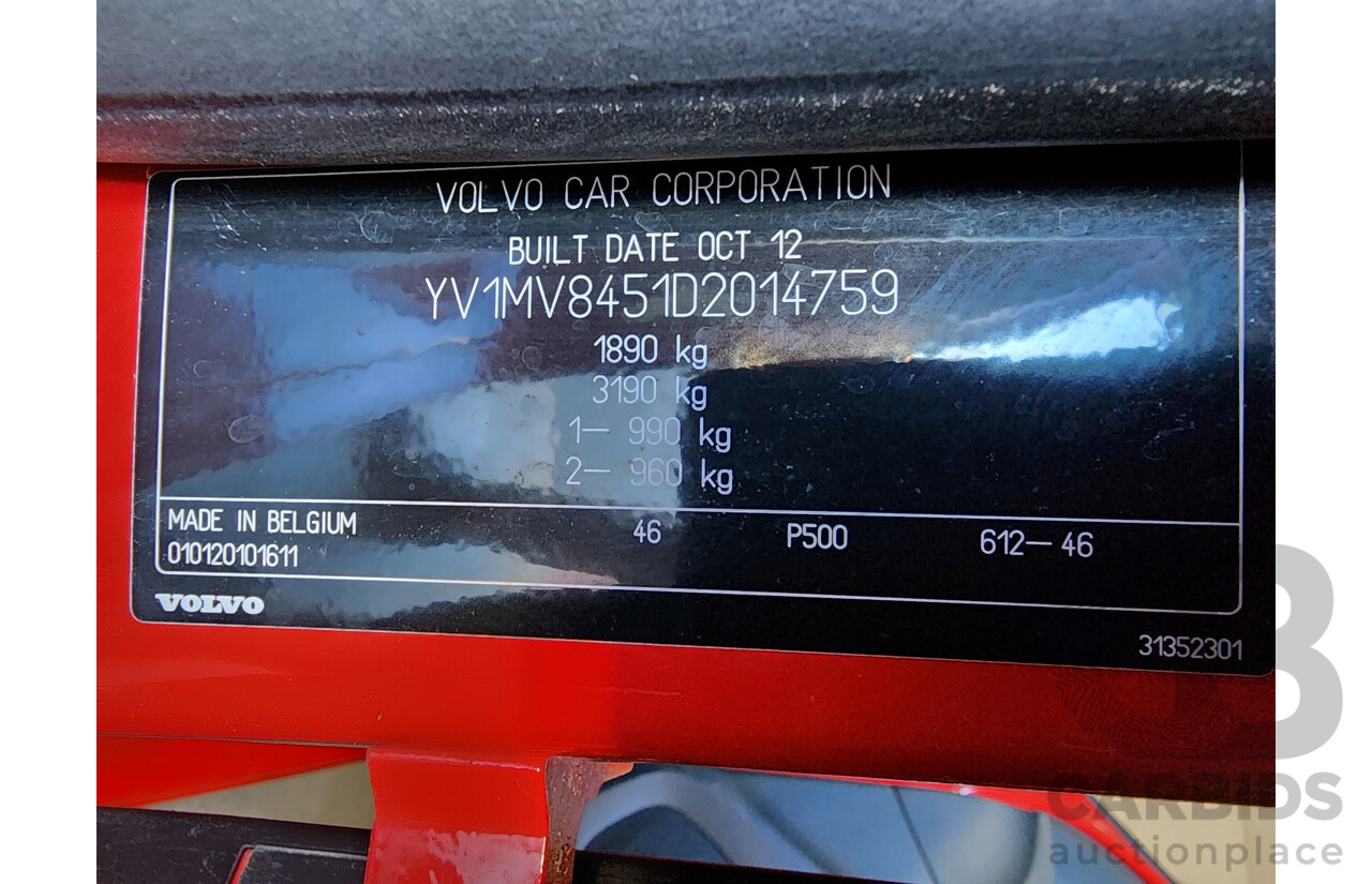 1/2013 Volvo V40 D2 Kinetic M 5d Hatchback Red 1.6L