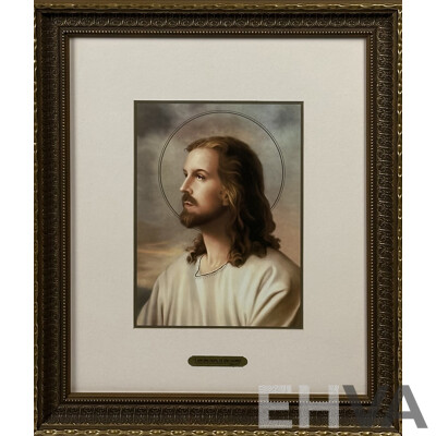 After Adolfo Simeone (Italian, 1885-1958), I Am the Light of the World (John 8:12), Quality Lithograph Reproduction After Original, 54.5 x 56.5 cm (frame)