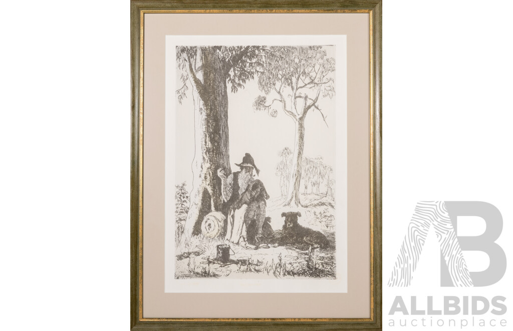 Lionel Lindsay, (19/20th Centuries, Australian, 1874-1961), His Only Pair, Lovely Limited Edition Print After Original Etching, 67 x 51 cm (frame)