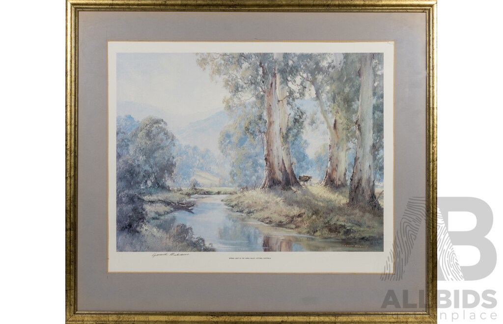 Gerard Mutsaers (20th Century, Dutch-Australian,1947-), Spring Light in the Yarra Valley, Victoria, Australia, Quality Reproduction Print of Original Oil, Hand Signed 68 x 78 cm
