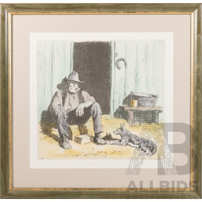 Lionel Lindsay, (Late 19th/Early 20th Century, Australian, 1874-1961), Sunday Camp, Limited Edition Facsimile Etching with Aquatint From the 1925 Original, 50 x 51 cm (frame)
