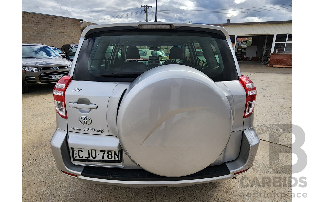 8/2012 Toyota Rav4 CV (2wd) ACA38R 4d Wagon Silver 2.4L
