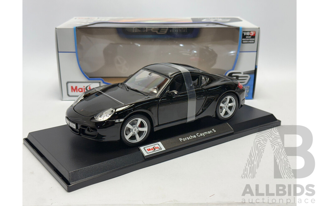 Maisto 2005 Porsche Cayman S (987) Black 1:18 Scale Model Car - New