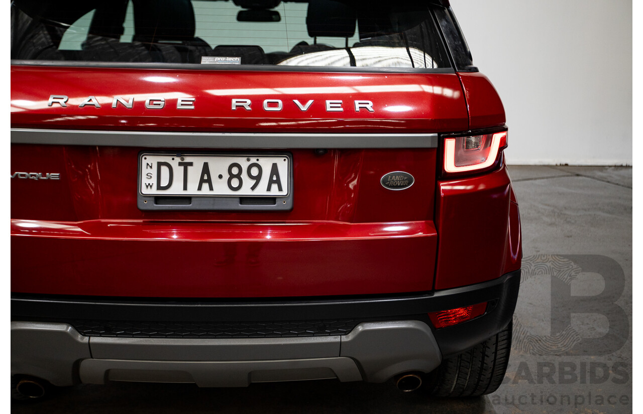 06/2017 Range Rover Evoque TD4 150 SE (AWD) LV MY17 5D Wagon Firenze Red Turbo Diesel 2.0L