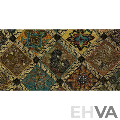 M.Thornton, (20th Century), Abstract with Animals, Mixed Media Canvas, 46 x 92 cm