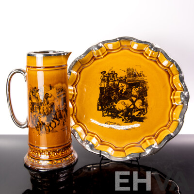 Vintage Ridgways 'Coaching Days and Coaching Ways' Serving Platter and Jug