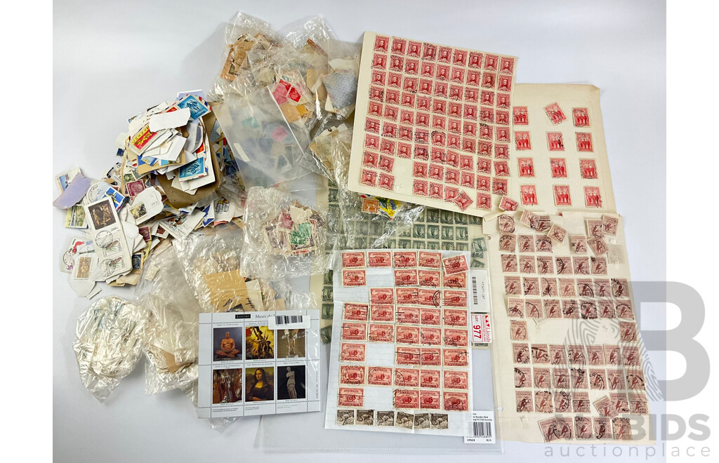 Collection of Australian and International Stamps Including Predecimal, Netherlands, United Kingdom, Ceylon, Ghana, Argentina, South Africa, France and More