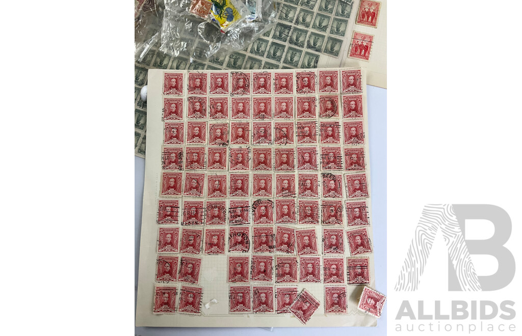 Collection of Australian and International Stamps Including Predecimal, Netherlands, United Kingdom, Ceylon, Ghana, Argentina, South Africa, France and More