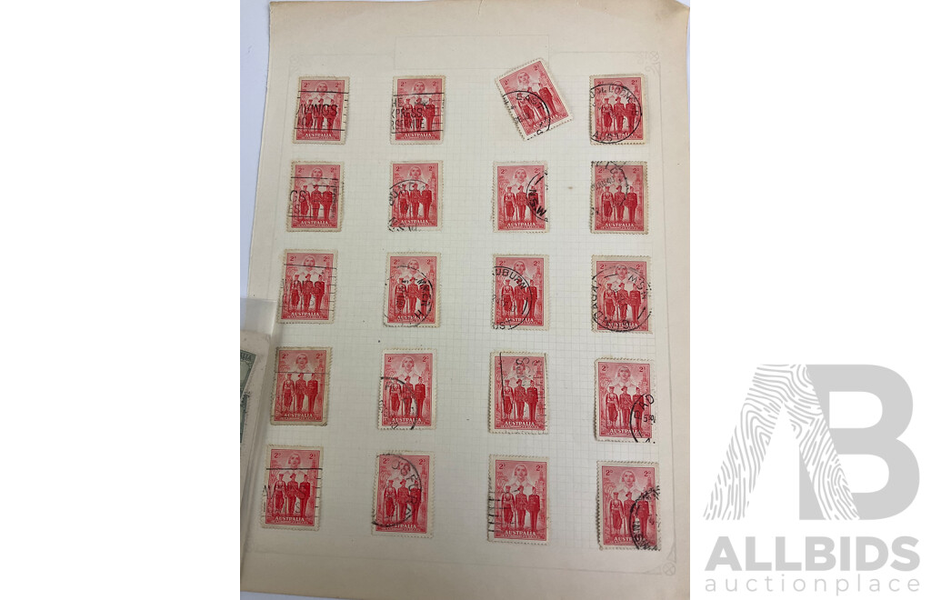 Collection of Australian and International Stamps Including Predecimal, Netherlands, United Kingdom, Ceylon, Ghana, Argentina, South Africa, France and More