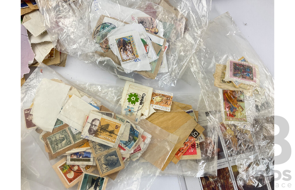 Collection of Australian and International Stamps Including Predecimal, Netherlands, United Kingdom, Ceylon, Ghana, Argentina, South Africa, France and More