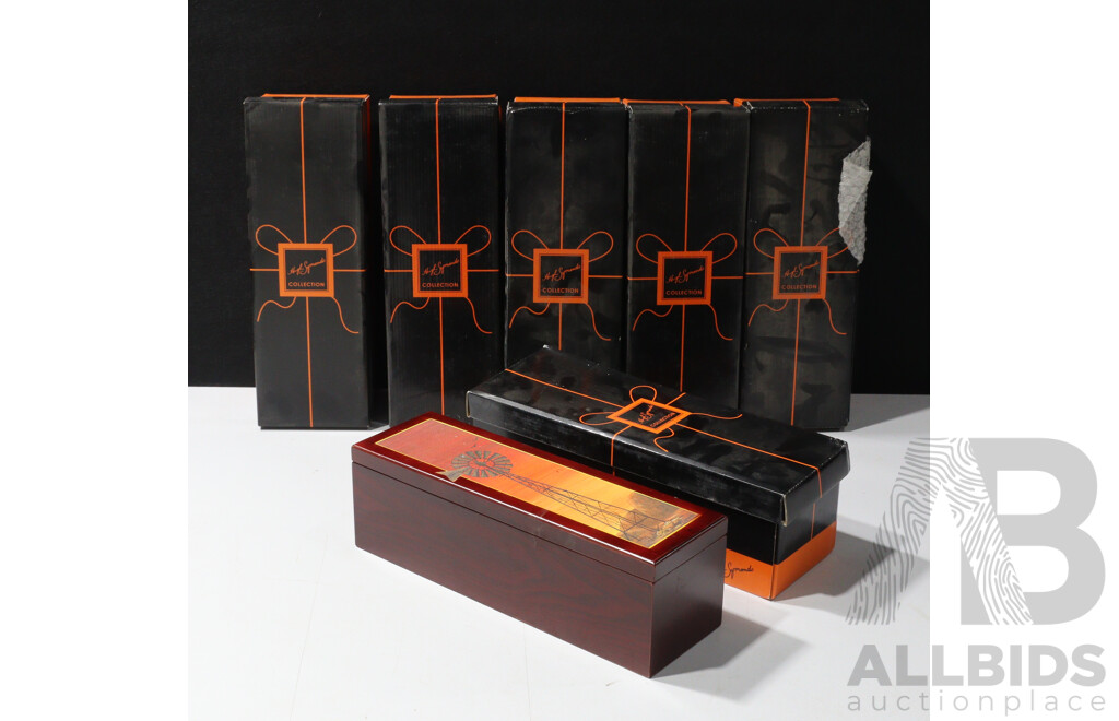 Collection of Five Wine Presentation Boxes by Hugh Symonds