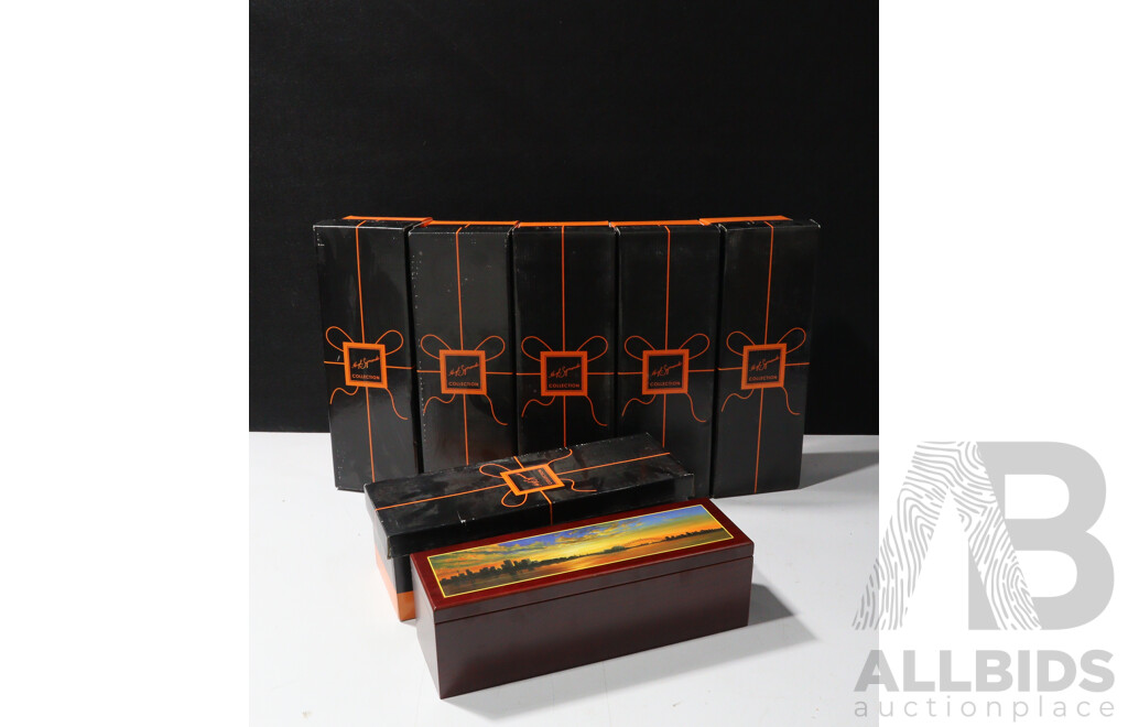 Collection of Five Wine Presentation Boxes by Hugh Symonds