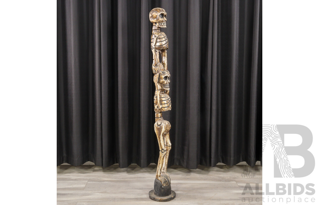 Hand Carved Tribal Style Wood Skeletons Figure