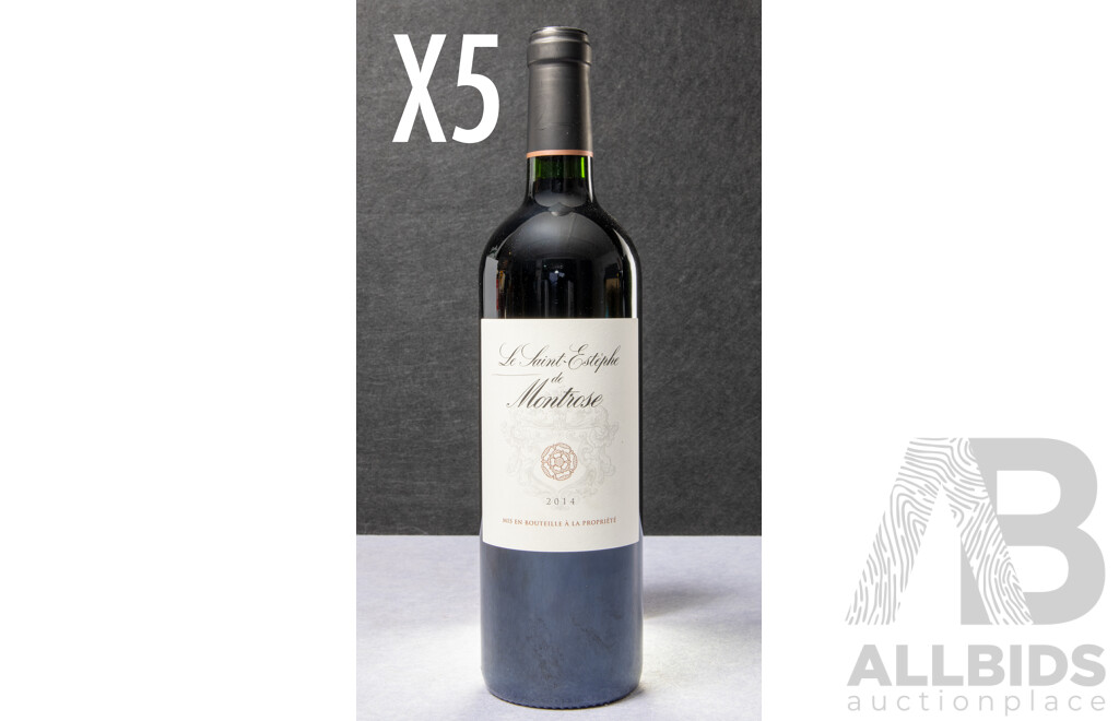 Five Bottles Le Saint- Estephe De Montrose Vintage 2014