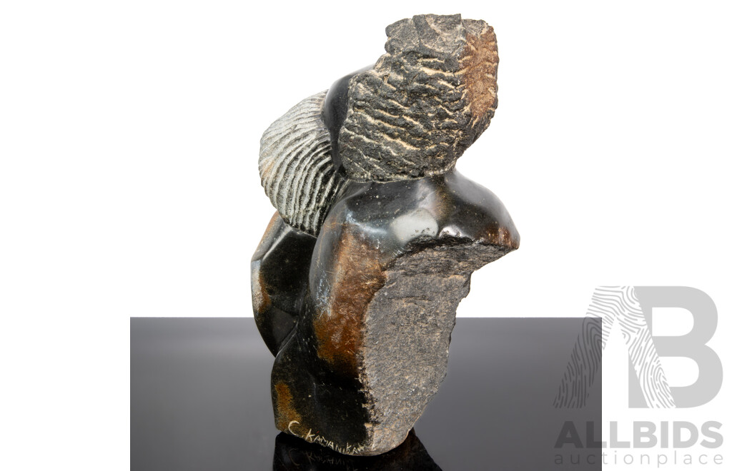 Carved Shona Stone of Bearded Man