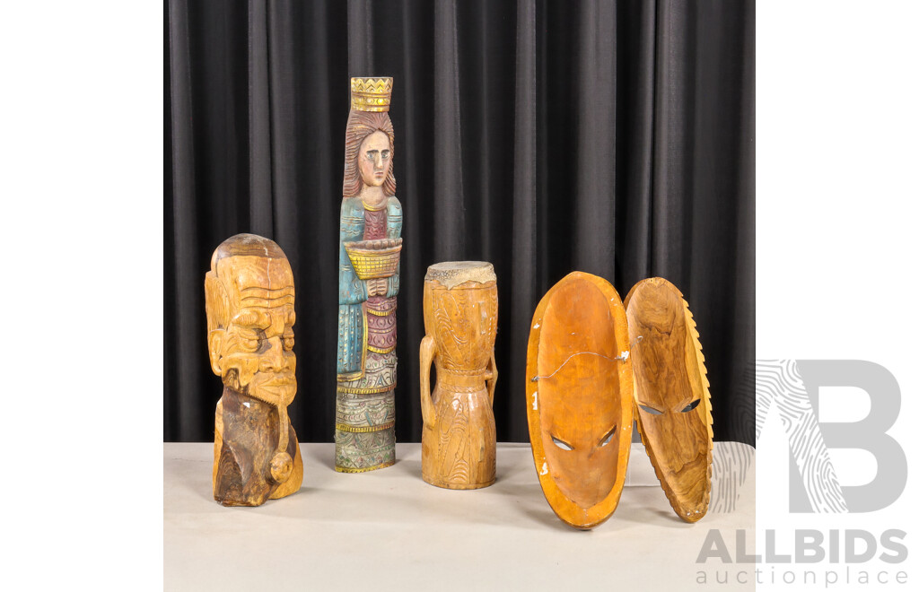 Collection of Five Souvenir Tribal Pieces