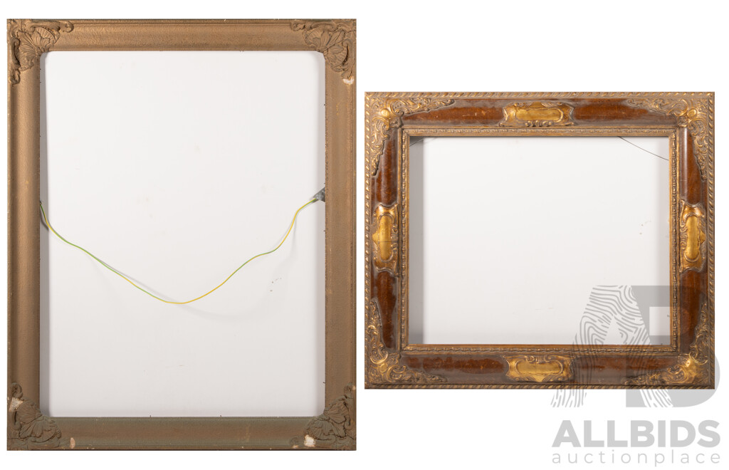 Pair of Wonderful Vintage Ornate Frames, 57 x 67 cm & 66 x 82 cm (Outer Edges of Frames) (2)