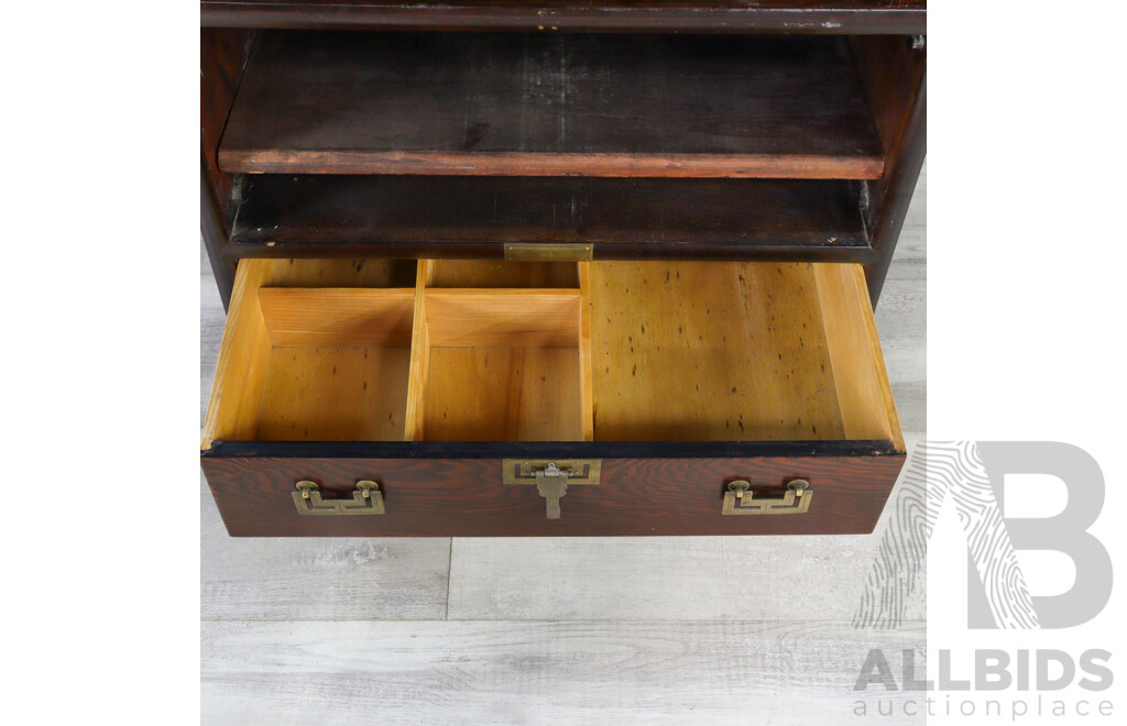 Small Korean Cabinet with Lazy Susan Top