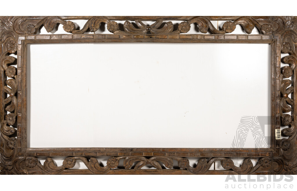 Lovely Hand Carved Ornate Teak Frame, 150 x 80 cm (outer edges)