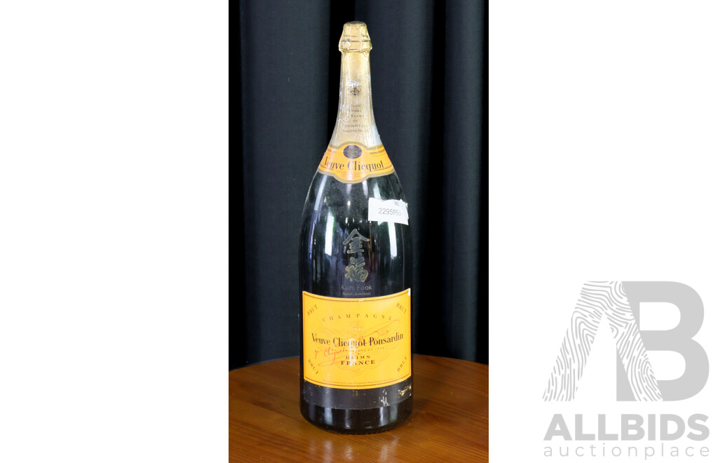 Large Glass Veuve Clicquot Display Bottle