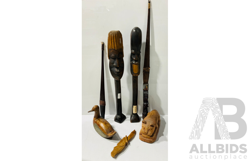 Collection of Hand Carved Oceanic and Other Wooden Souvenirware