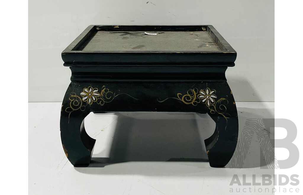 Painted Wooden Display Stand with Flower Designs