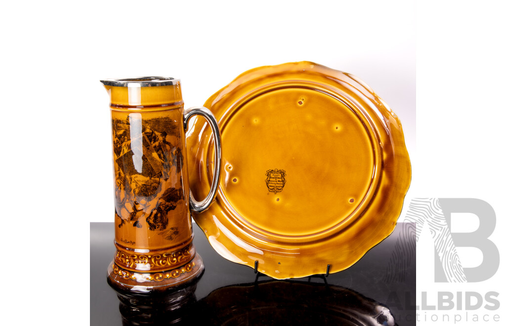 Vintage Ridgways 'Coaching Days and Coaching Ways' Serving Platter and Jug