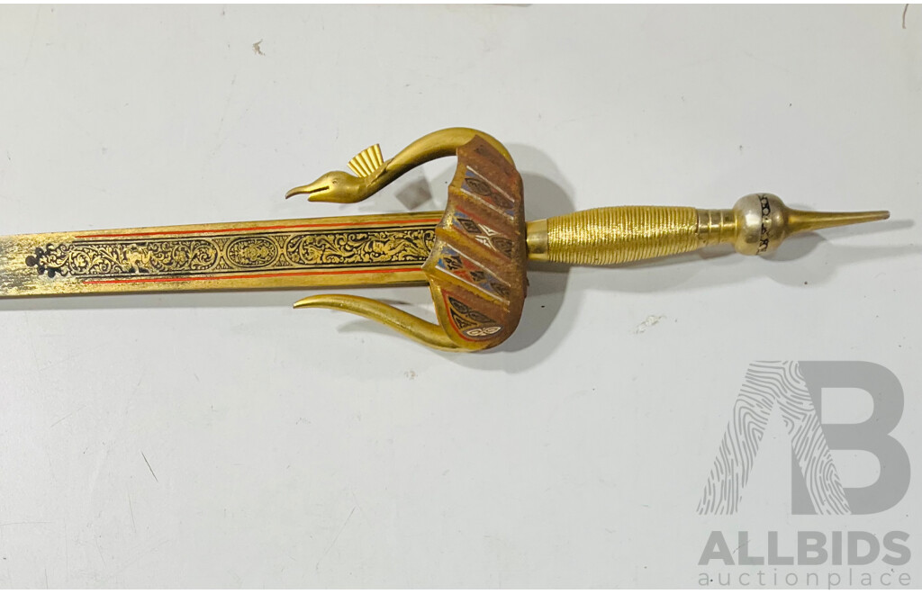 Spanish Torino Style Fantasy Display Sword with Faux Leather Sheath