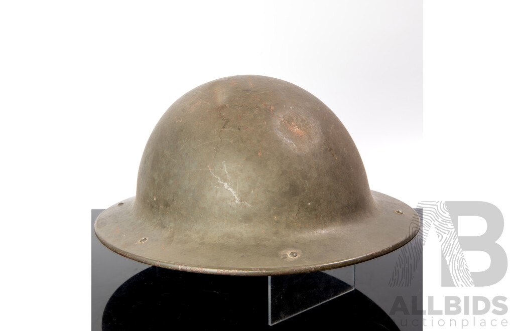 Vintage American Military Tin Helmet by B F McDonald Co Los Angeles