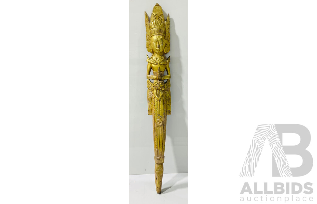 Wooden Carved South-East Asian Deity Statue
