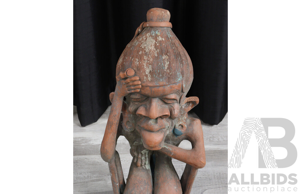 Terracotta Seated Female Garden Statue