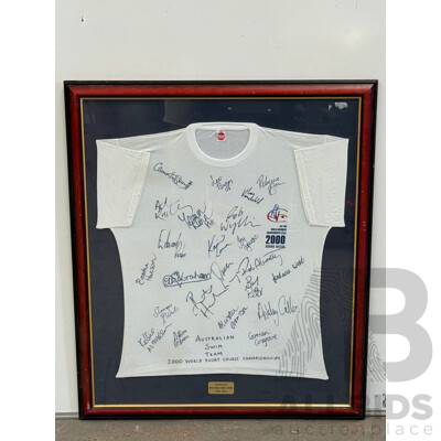 Australian Swim Team T-Shirt Signed and Framed