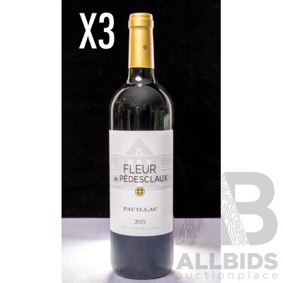 Fleur De Pedesclaux Pauillax Vintage 2015 X 3