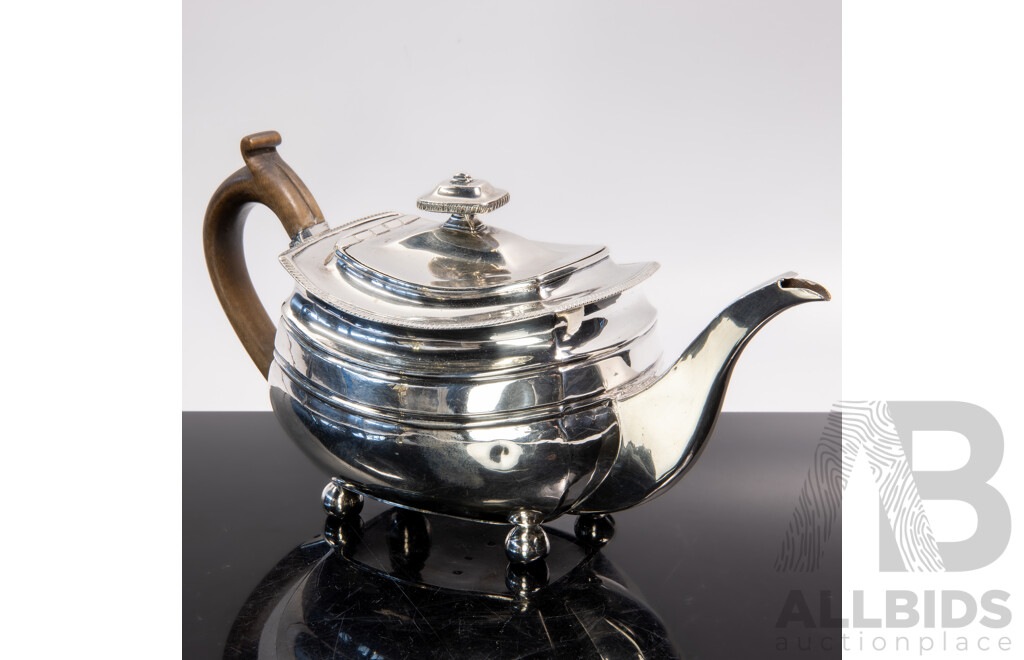 Antique George III Sterling Silver Teapot, Solomon Hougham, London 1808